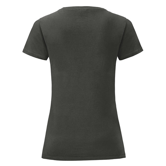 Grafitowa koszulka damska Iconic z czesanej bawełny Fruit of the Loom