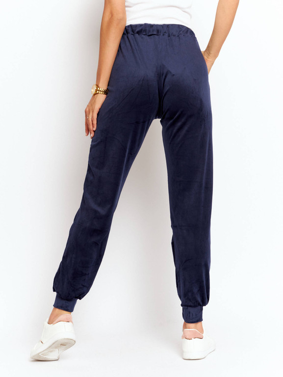 Granatowy komplet dresowy z weluru Yups