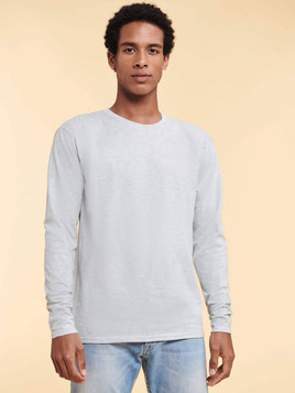 Szara koszulka męska Iconic 195 Ringspun Premium Fruit of the Loom