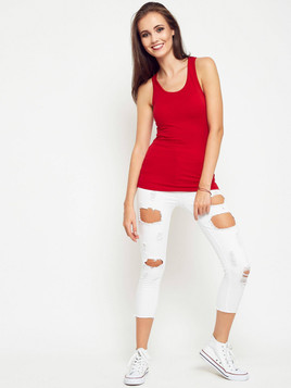 Bluzka basic bokserka czerwona