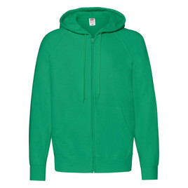 Zielona bluza męska z kapturem Lightweight Zip Thru Hooded Sweat Fruit of the Loom