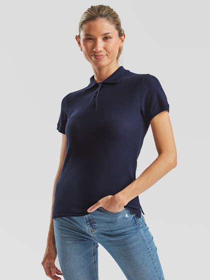 Granatowa koszulka damska Polo Fruit of the Loom
