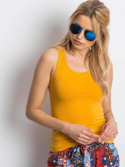 Bluzka basic bokserka ciemno żółta