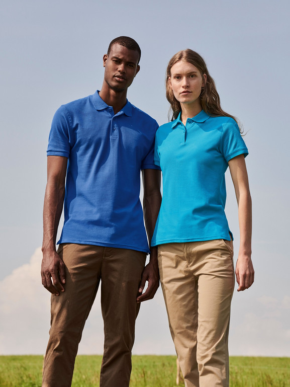 Niebieska koszulka damska Polo Fruit of the Loom