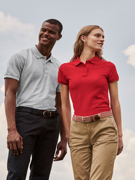 Jasno szara koszulka męska Polo Friut of the Loom