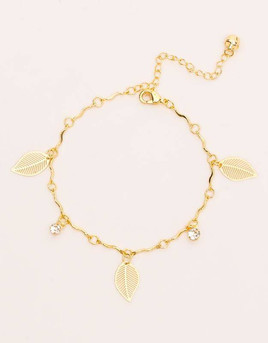 Bransoletka z ażurowymi listkami złota