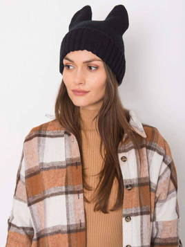 Czarna damska czapka z rogami Yups