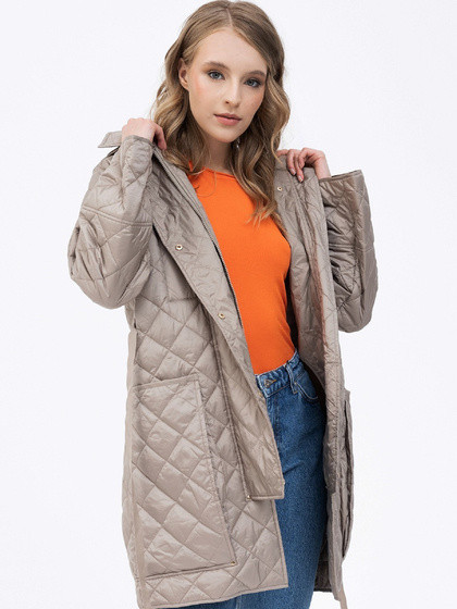 Beżowa kurtka zimowa pikowana Cortina Tiffi