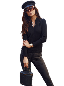 Czarna bluzka z biżuteryjnym zdobieniem Cocomore