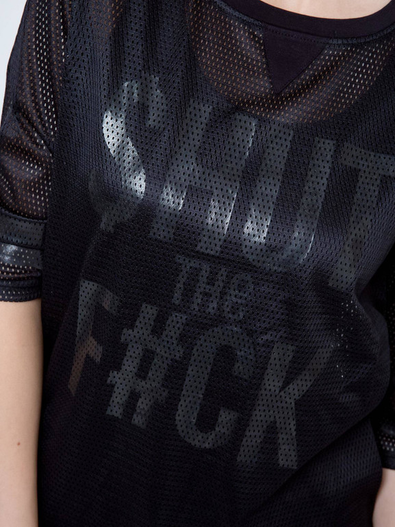 Bluzka $HUT THE F#CK czarna