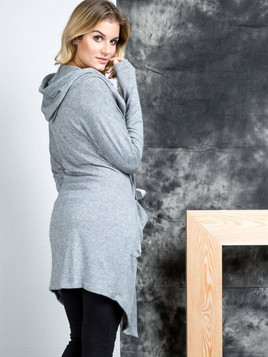 Narzutka Mi...Mi z naszytymi kieszeniami szara