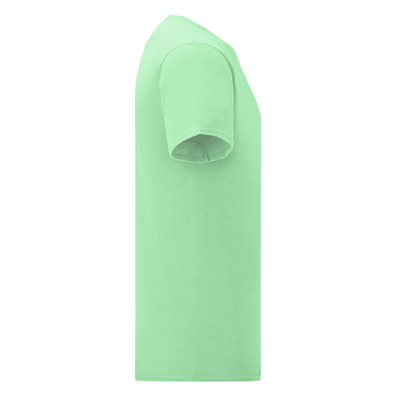 Miętowa koszulka męska z czesanej bawełny Iconic rękawem Fruit of the Loom