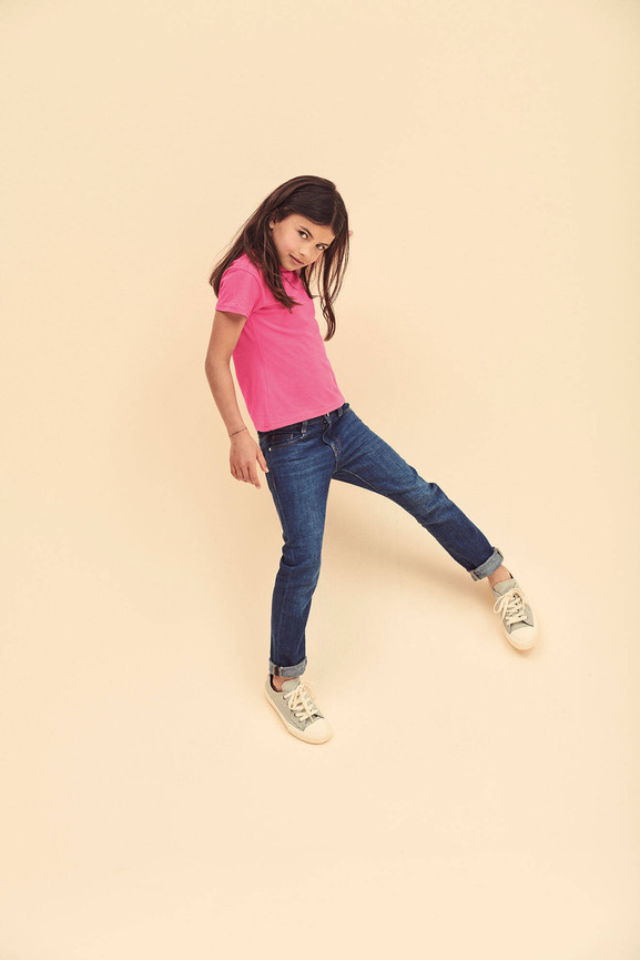 Różowa koszulka dziewczęca Valueweight Fruit of the Loom