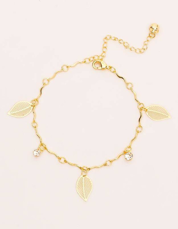 Bransoletka z ażurowymi listkami złota