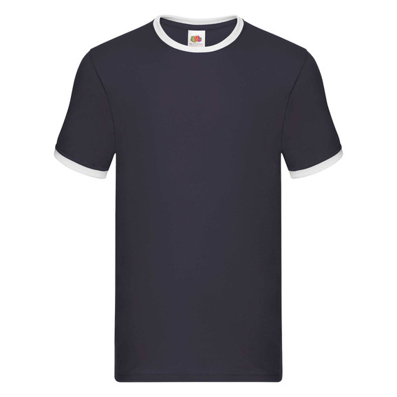 Granatowa koszulka męska Ringer Fruit of the Loom