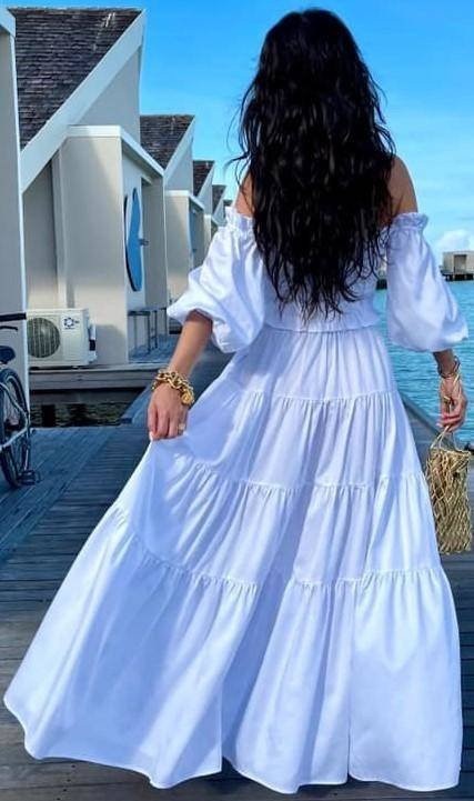 Biały komplet bluzka + spódnica flamenco Amore Amore By o la la