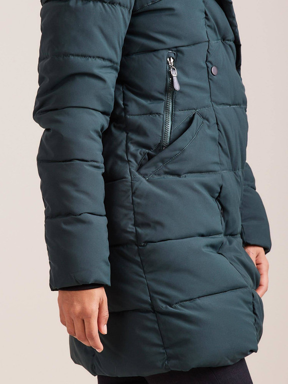 Kurtka długa slimowana zielona