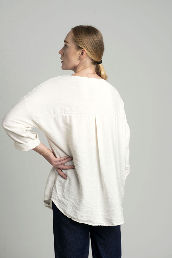 Ecru bluzka ze złotym printem