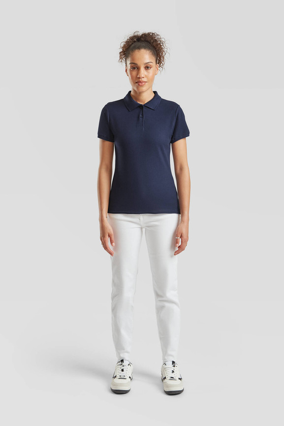 Granatowa koszulka damska Polo Fruit of the Loom