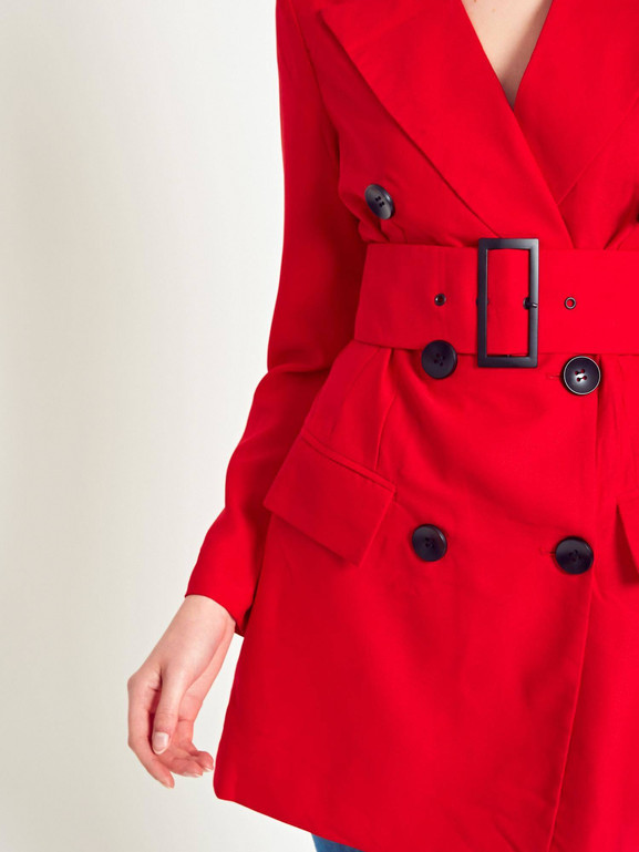 Płaszcz dwurzędowy czerwony