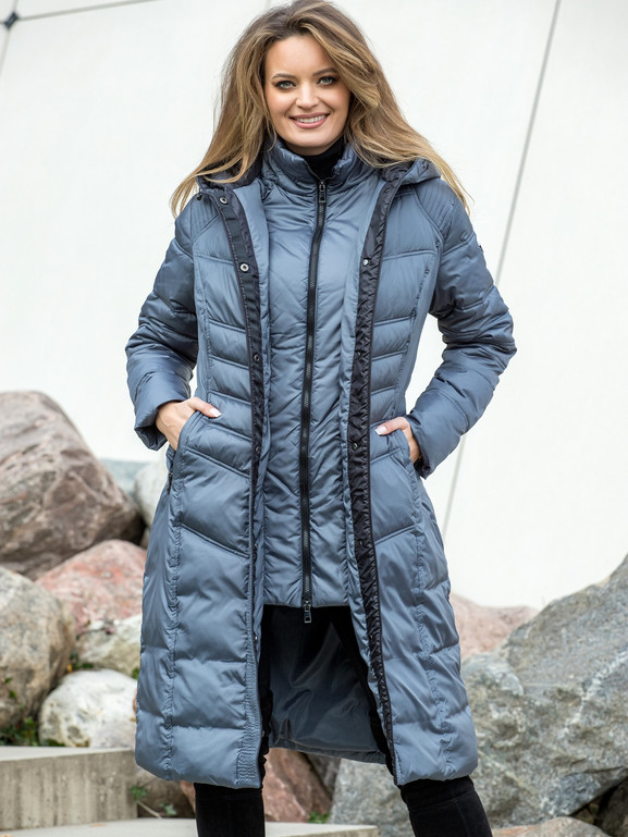 Szary płaszcz puchowy Premium Dankoff.dk