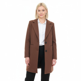 Czekoladowy klasyczny płaszcz w prążek Yups