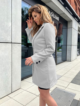 Jasnoszary klasyczny płaszcz Yups