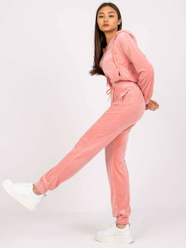 Różowa bluza z kapturem kangurka z weluru Yups