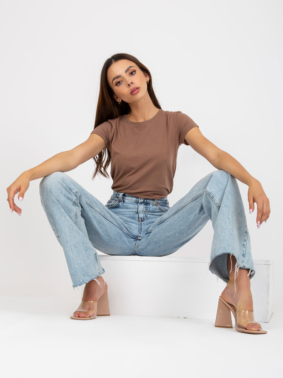 Cappuccino bawełniany damski t-shirt BASIC