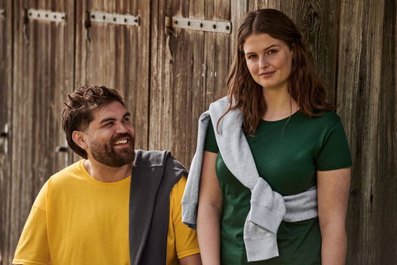 Zielona koszulka damska Iconic z czesanej bawełny Fruit of the Loom