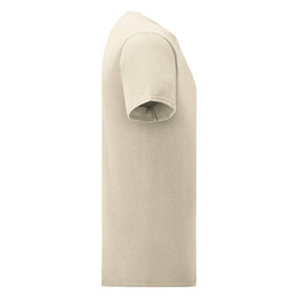 Beżowa koszulka męska z czesanej bawełny Iconic rękawem Fruit of the Loom