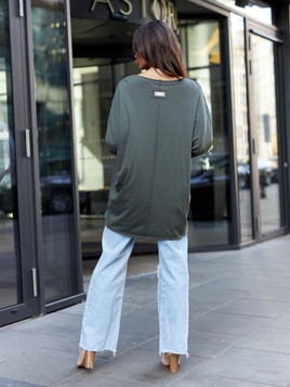 Khaki narzutka oversize zapinana na guziki By o la la