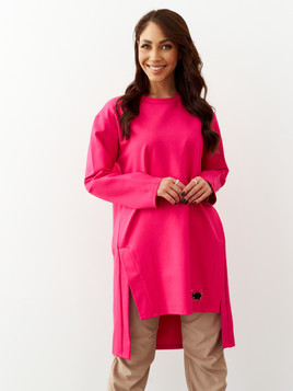 Amarantowa sukienka dresowa oversize By o la la