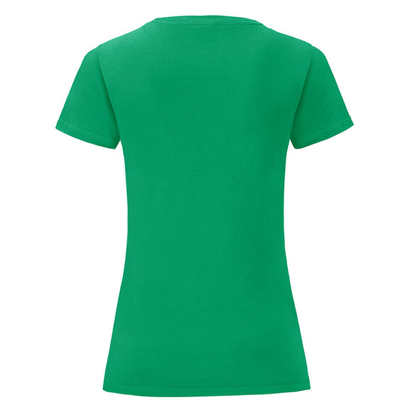 Zielona koszulka damska Iconic z czesanej bawełny Fruit of the Loom